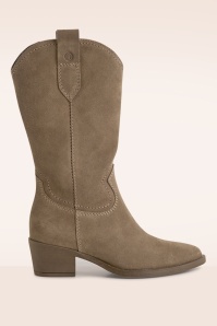 Tamaris - Hailey Suede Western boots in tabakbruin