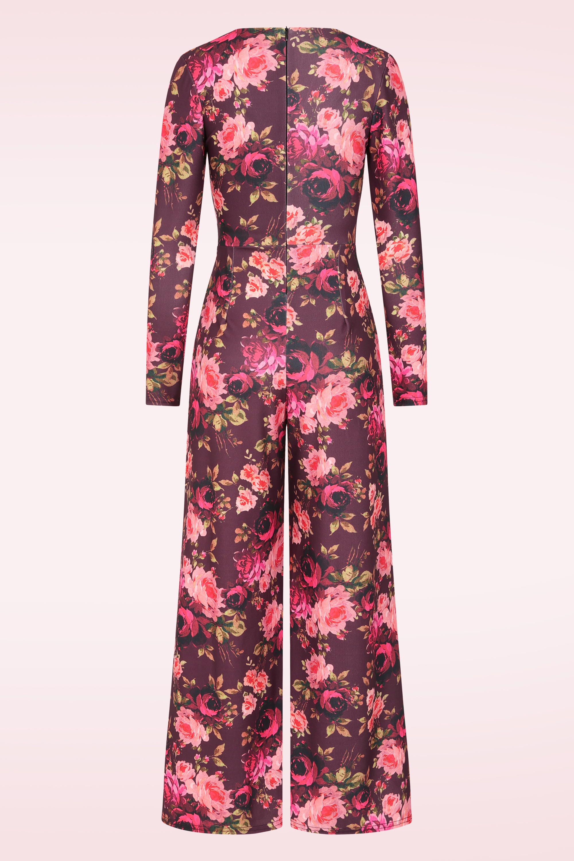 Vintage Chic for Topvintage - Topvintage exclusive ~ Liana Floral jumpsuit in aubergine 3