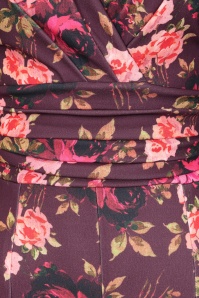 Vintage Chic for Topvintage - Topvintage exclusive ~ Liana Floral jumpsuit in aubergine 2