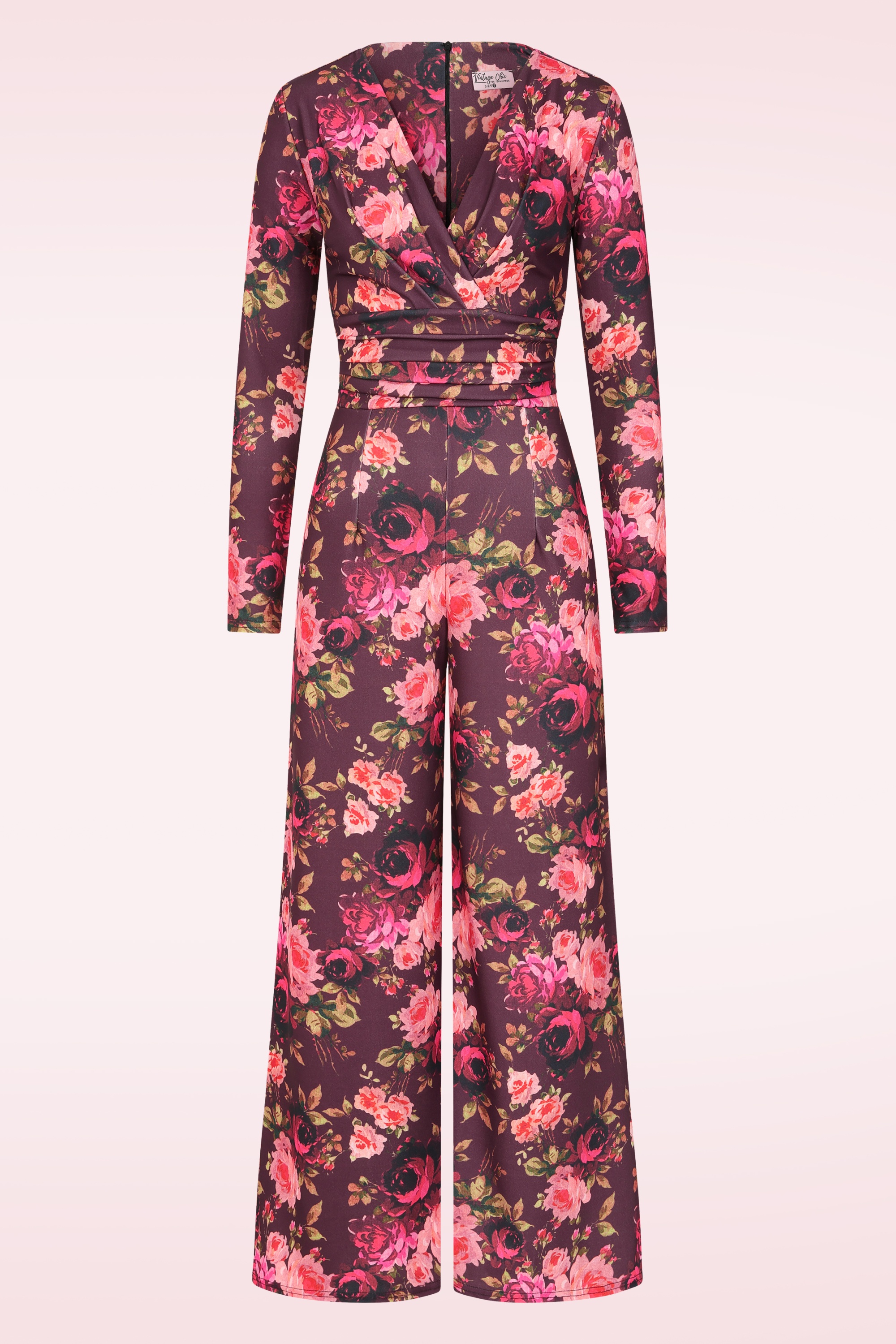 Vintage Chic for Topvintage - Topvintage exclusive ~ Liana Floral jumpsuit in aubergine