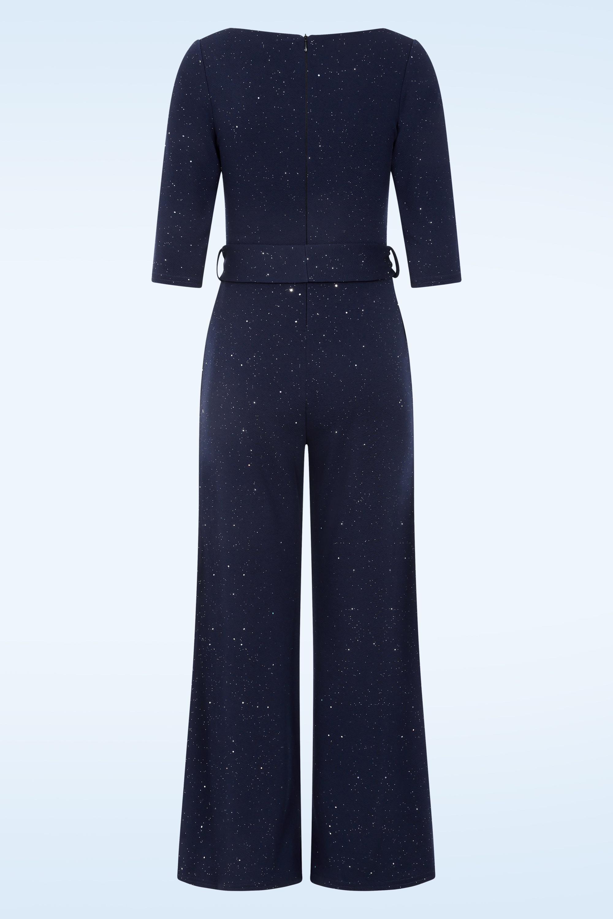 Vintage Chic for Topvintage - Topvintage exclusive ~ Irina glitter jumpsuit in marineblauw 3