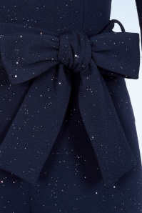 Vintage Chic for Topvintage - Topvintage exclusive ~ Irina glitter jumpsuit in marineblauw 2