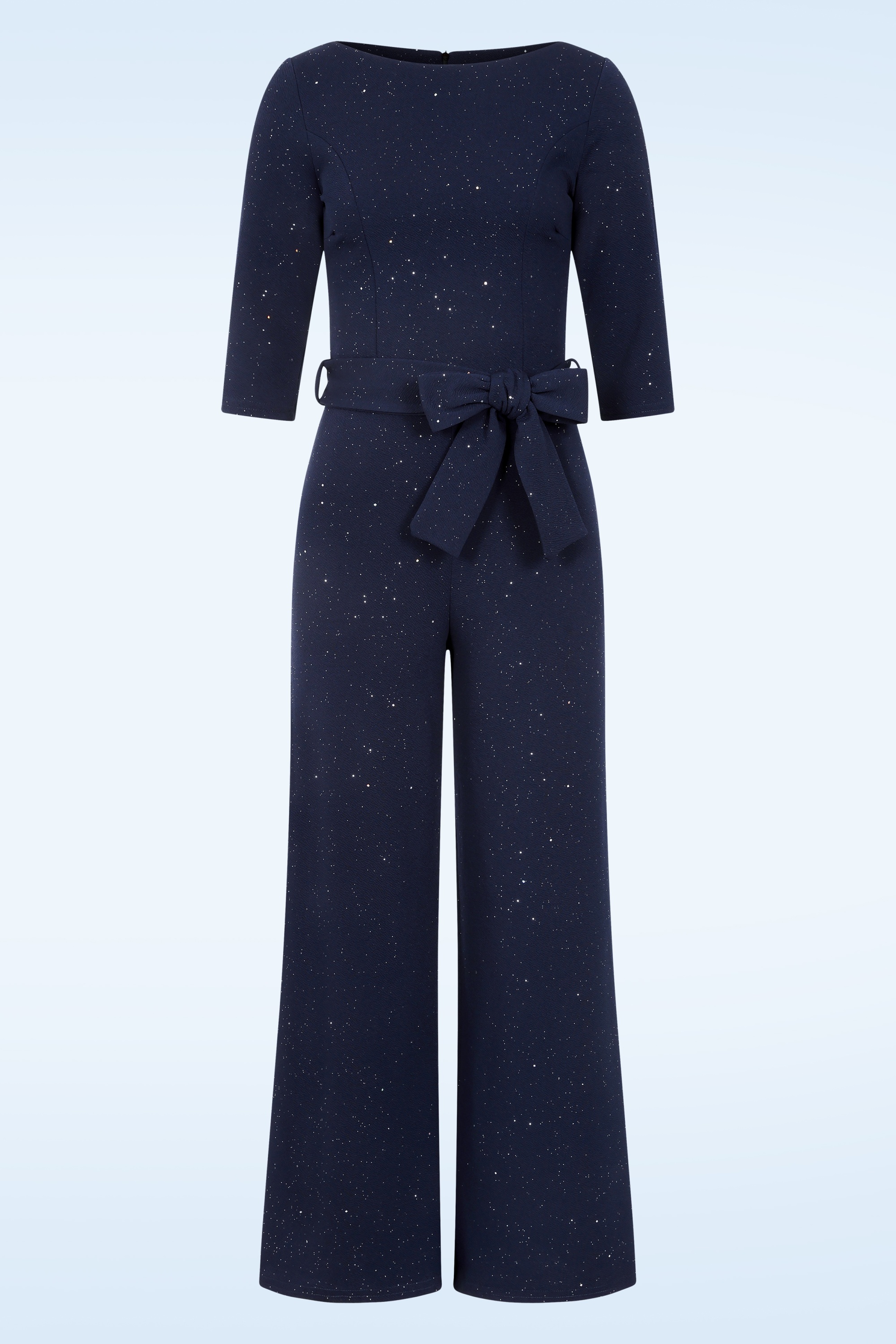Vintage Chic for Topvintage - Topvintage exclusive ~ Irina glitter jumpsuit in marineblauw