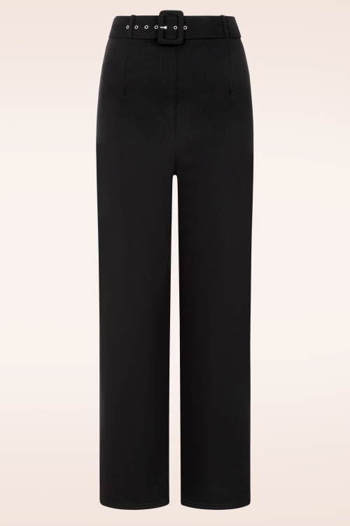 Vintage Chic for Topvintage - Topvintage exclusive ~ Sasha pantalon met structuur in zwart