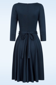 Very Cherry - Ballerina jurk in marineblauw 4