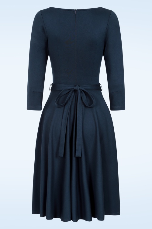 Very Cherry - Ballerina jurk in marineblauw 4