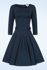 Very Cherry - Ballerina jurk in marineblauw 3