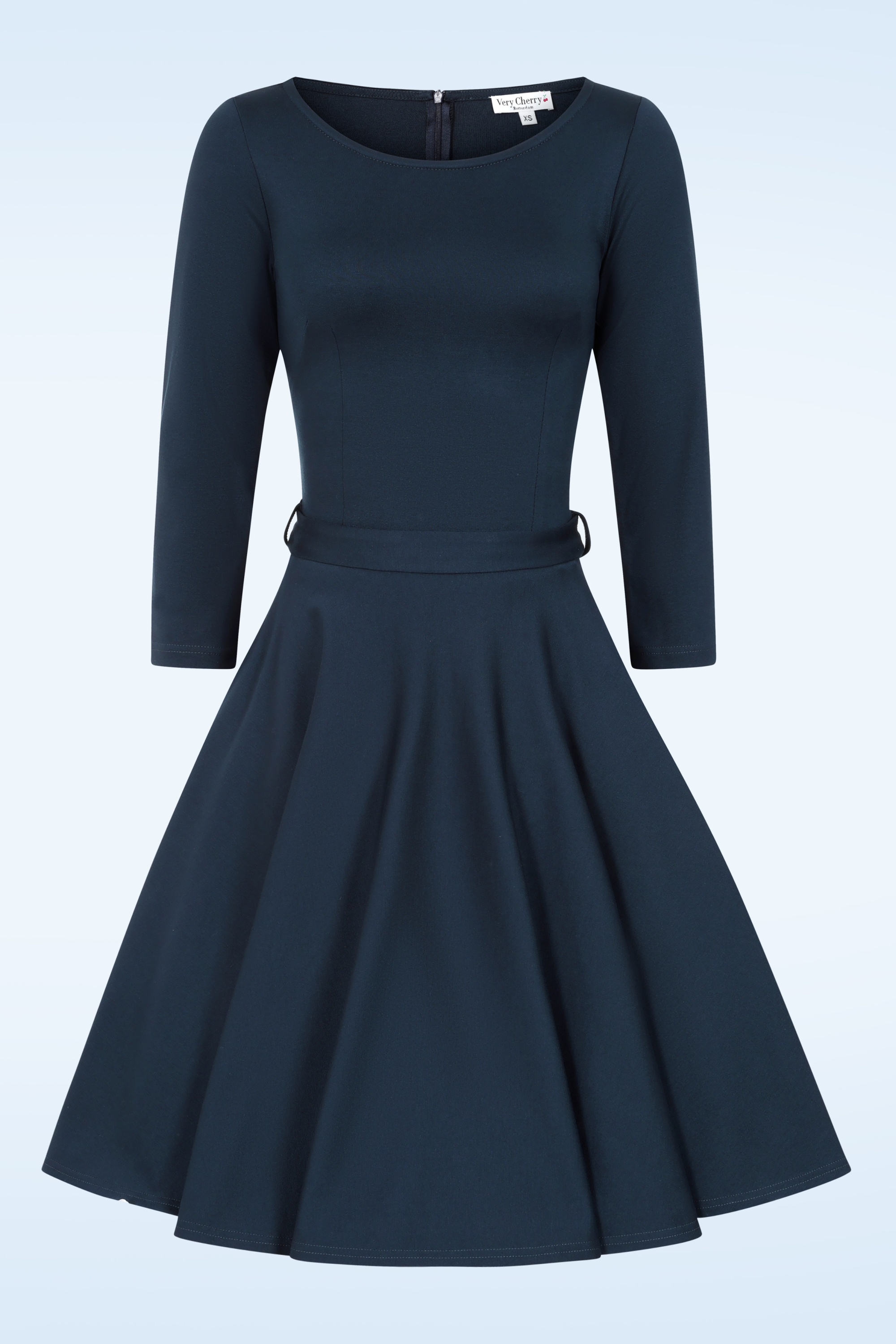 Very Cherry - Ballerina jurk in marineblauw 3