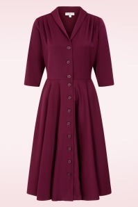 Very Cherry - D'Laine jurk in bordeauxrood