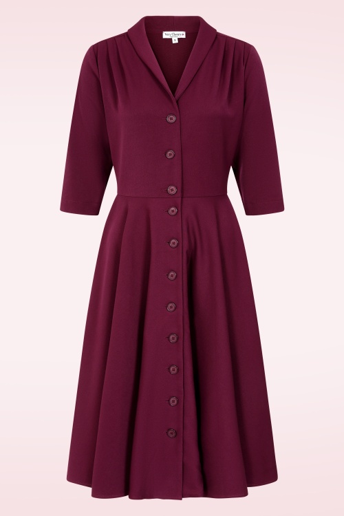 Very Cherry - D'Laine jurk in bordeauxrood