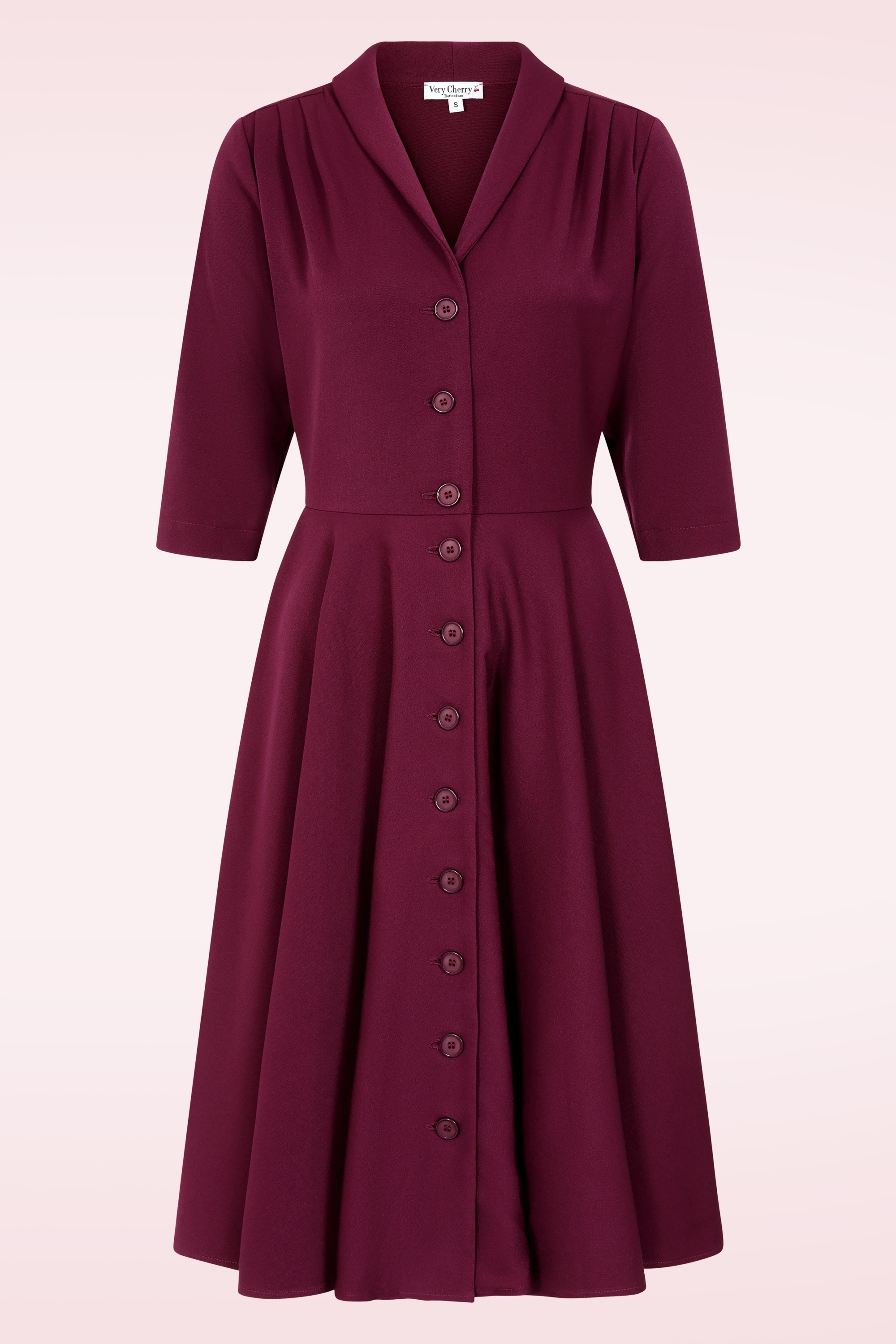 Very Cherry - D'Laine jurk in bordeauxrood