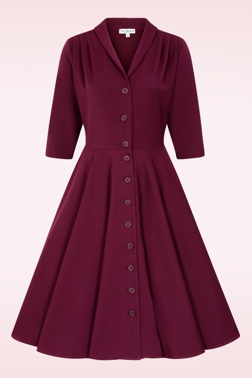 Very Cherry - D'Laine jurk in bordeauxrood 3