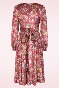 Very Cherry - Dalida Floral fluwelen wikkeljurk in dieprood 3