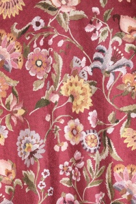 Very Cherry - Dalida Floral fluwelen wikkeljurk in dieprood 2