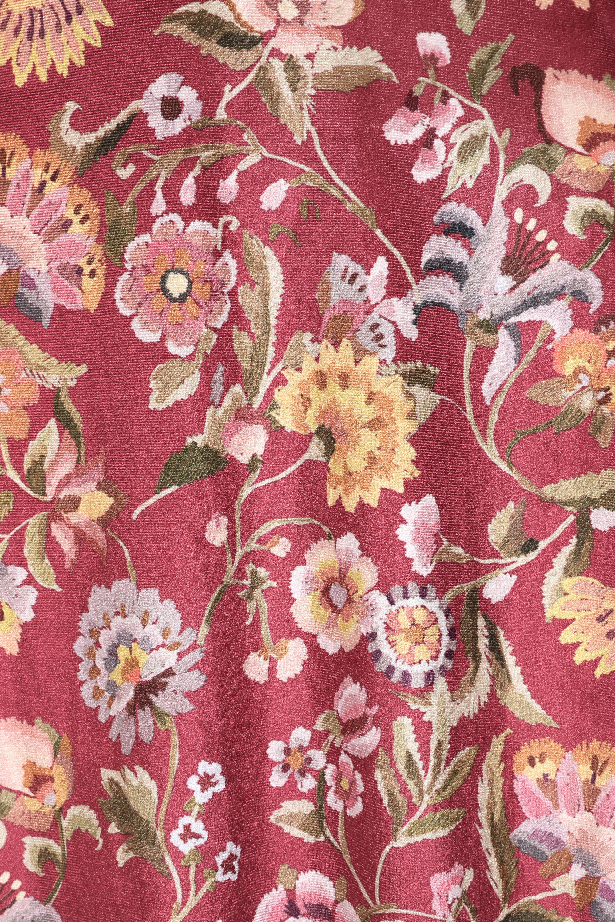 Very Cherry - Dalida Floral fluwelen wikkeljurk in dieprood 2