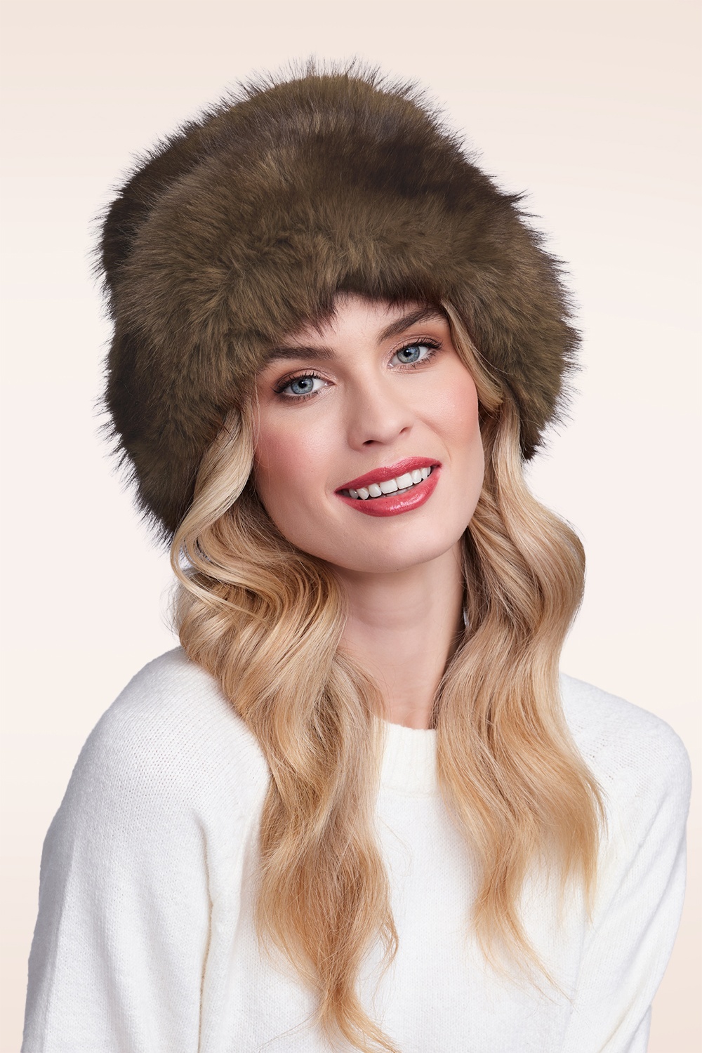 Amici - Corine Faux Fur hoed in bruin 2