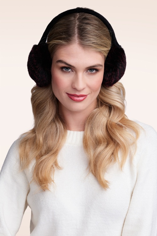 Amici - Donatella oorwarmers in diep bordeauxrood 2