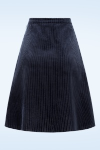 Very Cherry - Nora corduroy a-lijn rok in marineblauw 3
