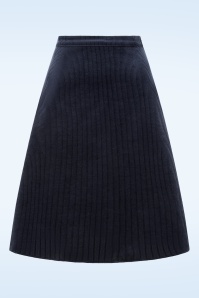 Very Cherry - Nora corduroy a-lijn rok in marineblauw