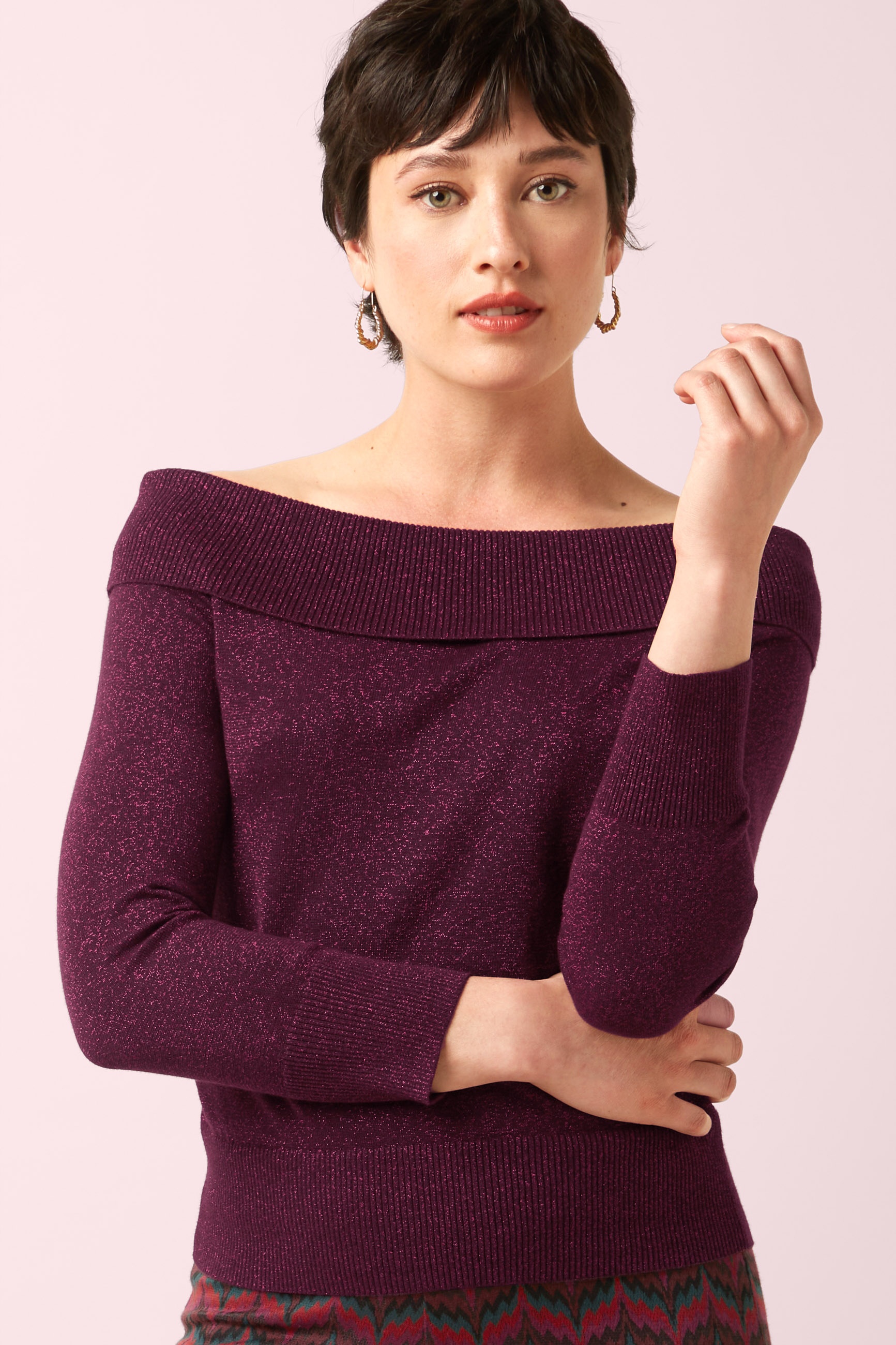 King Louie - Mirta Lapis top in cabernet rood