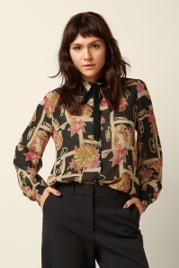 King Louie - Maisie Alba blouse in zwart en multi