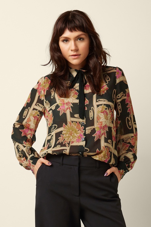 King Louie - Maisie Alba blouse in zwart en multi