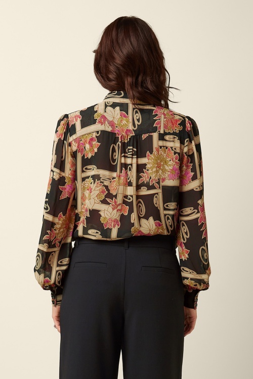 King Louie - Maisie Alba blouse in zwart en multi 3
