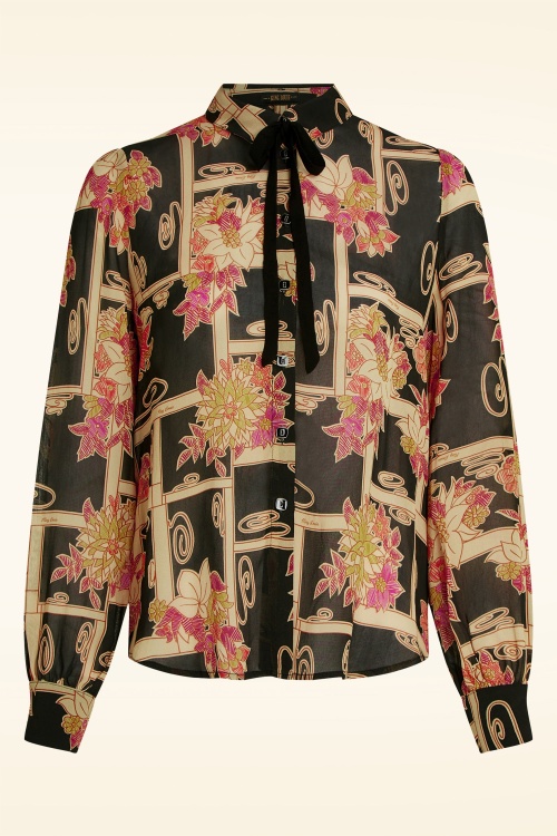 King Louie - Maisie Alba blouse in zwart en multi 2