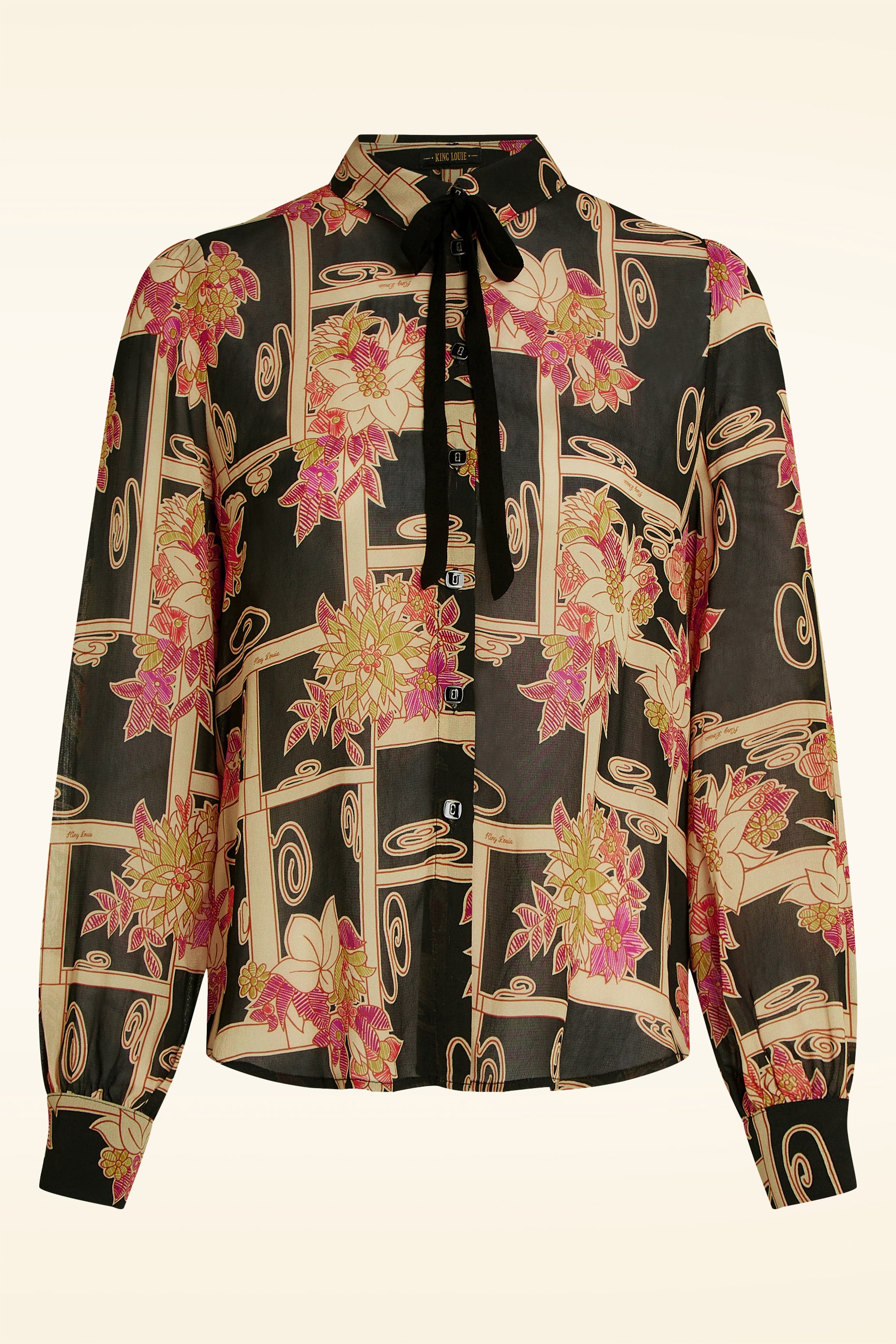 King Louie - Maisie Alba blouse in zwart en multi 2