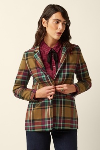 King Louie - Daisy Caroll Check blazer in goudbruin  6