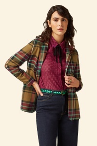 King Louie - Daisy Caroll Check blazer in goudbruin  3