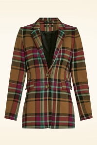 King Louie - Daisy Caroll Check blazer in goudbruin  2