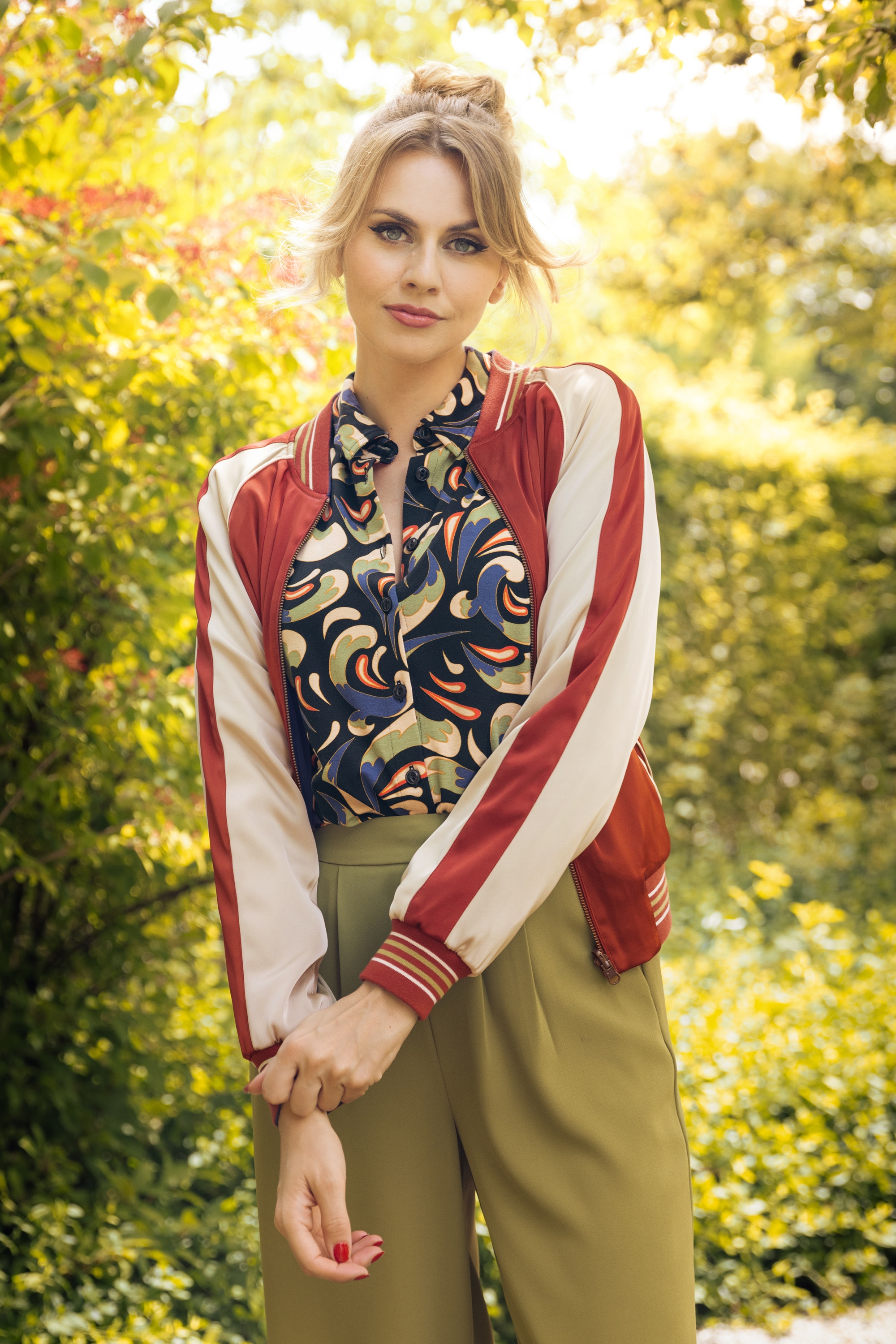 King Louie - Pavonini Reversible bomber jack in Rio rood 3