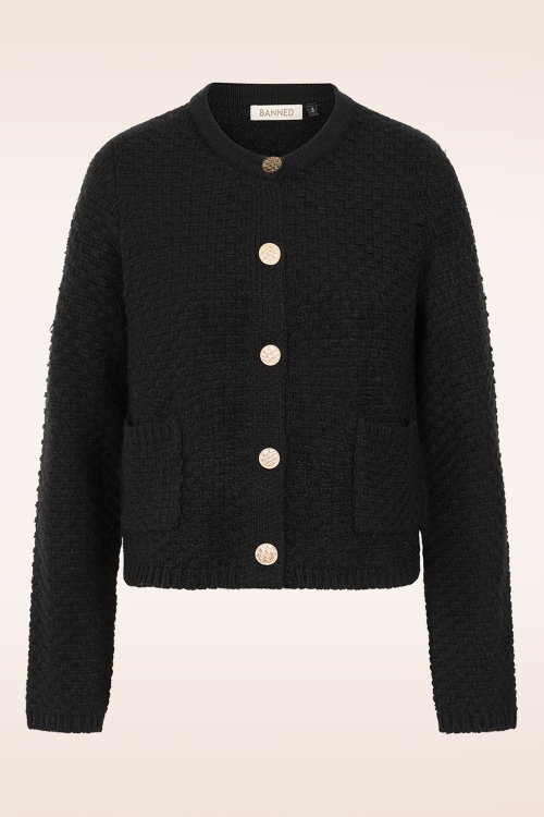Banned Retro - Victoria Textured cardigan in zwart