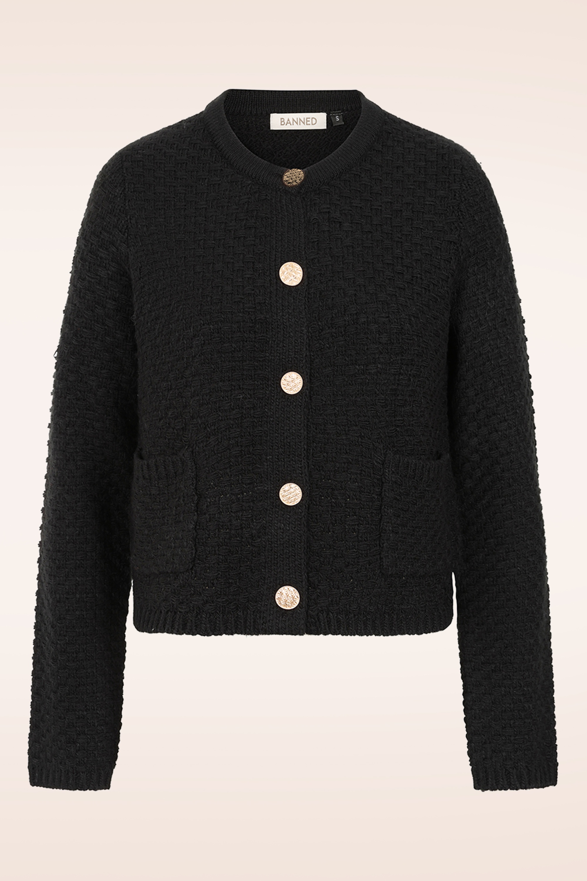 Banned Retro - Victoria Textured cardigan in zwart