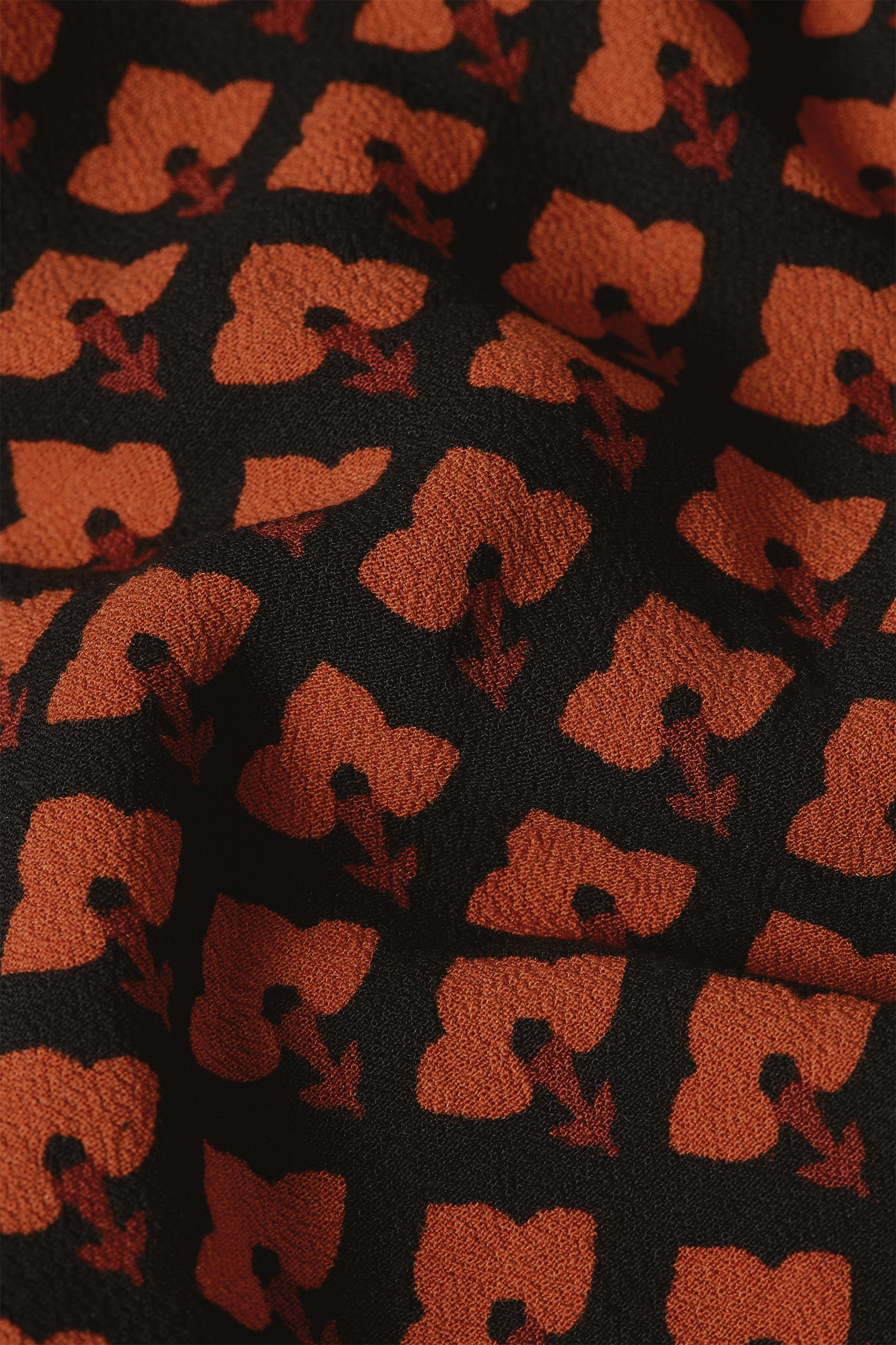 King Louie - Maisie Moire blouse in zwart en oranje 3