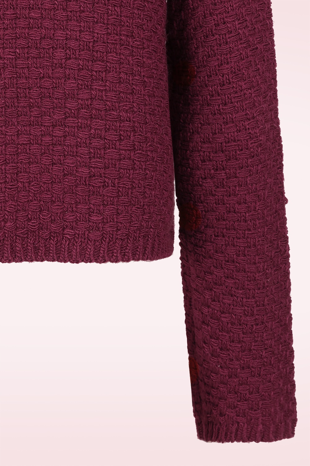Banned Retro - Victoria Textured cardigan in bordeauxrood 3
