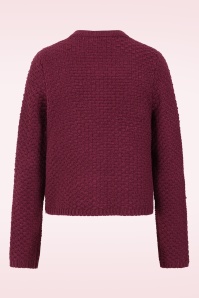 Banned Retro - Victoria Textured cardigan in bordeauxrood 4