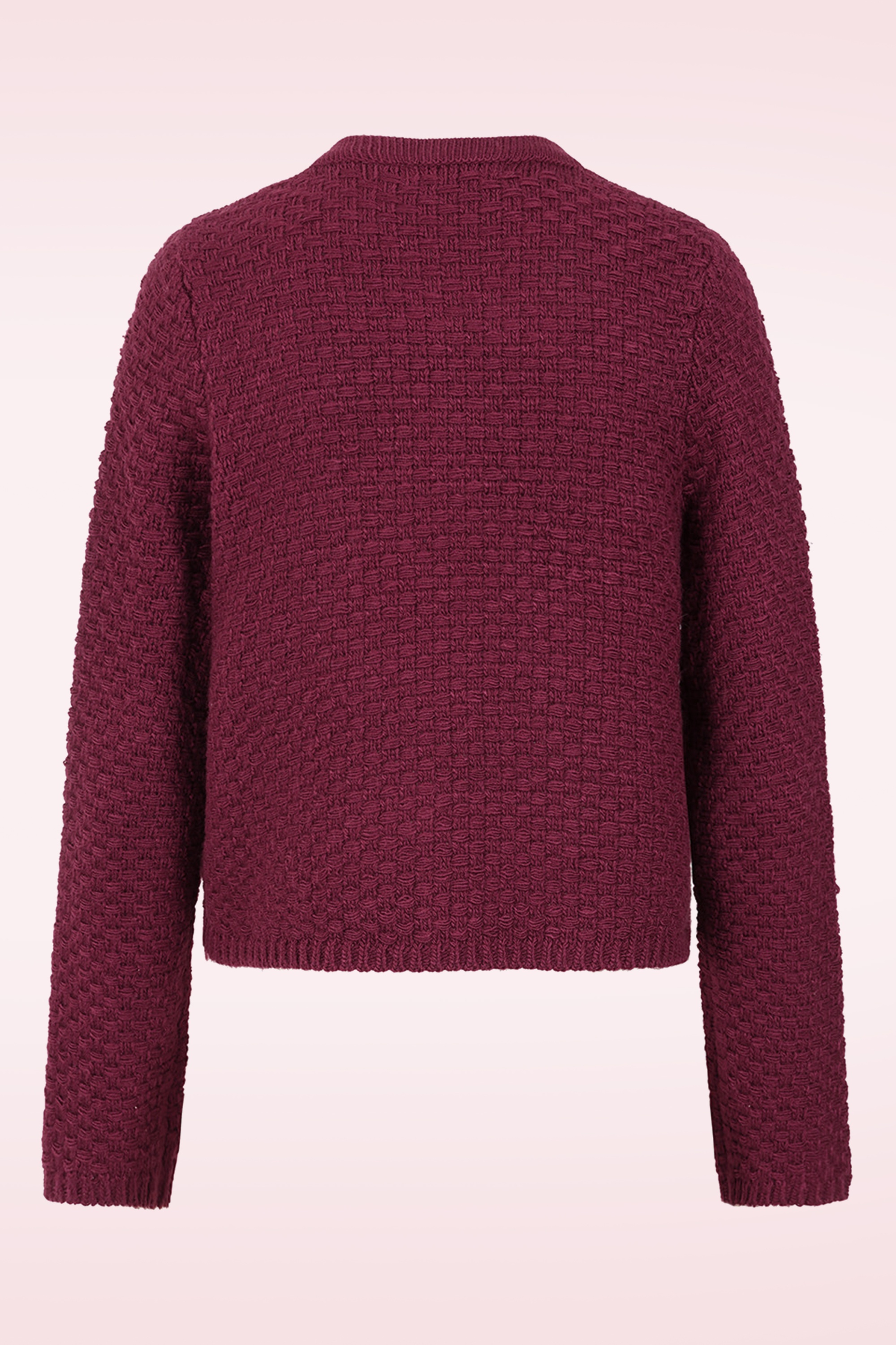 Banned Retro - Victoria Textured cardigan in bordeauxrood 4