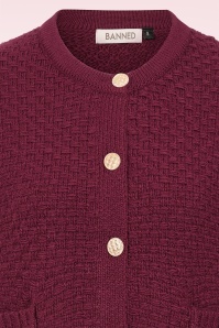 Banned Retro - Victoria Textured cardigan in bordeauxrood 2