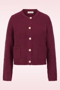 Banned Retro - Victoria Textured cardigan in bordeauxrood