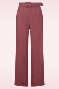 Banned Retro - Marley Tailored pantalon in dusty bordeauxrood