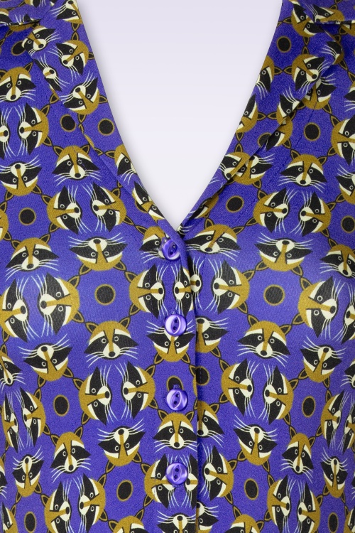 Bakery Ladies - Marly Raccoon Polo jurk in saffierblauw 2