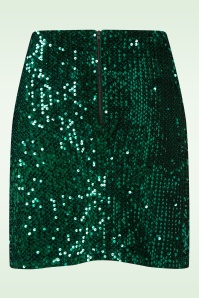 Vintage Chic for Topvintage - Topvintage exclusive ~ Selene pailletten a-lijn rok in smaragdgroen 3