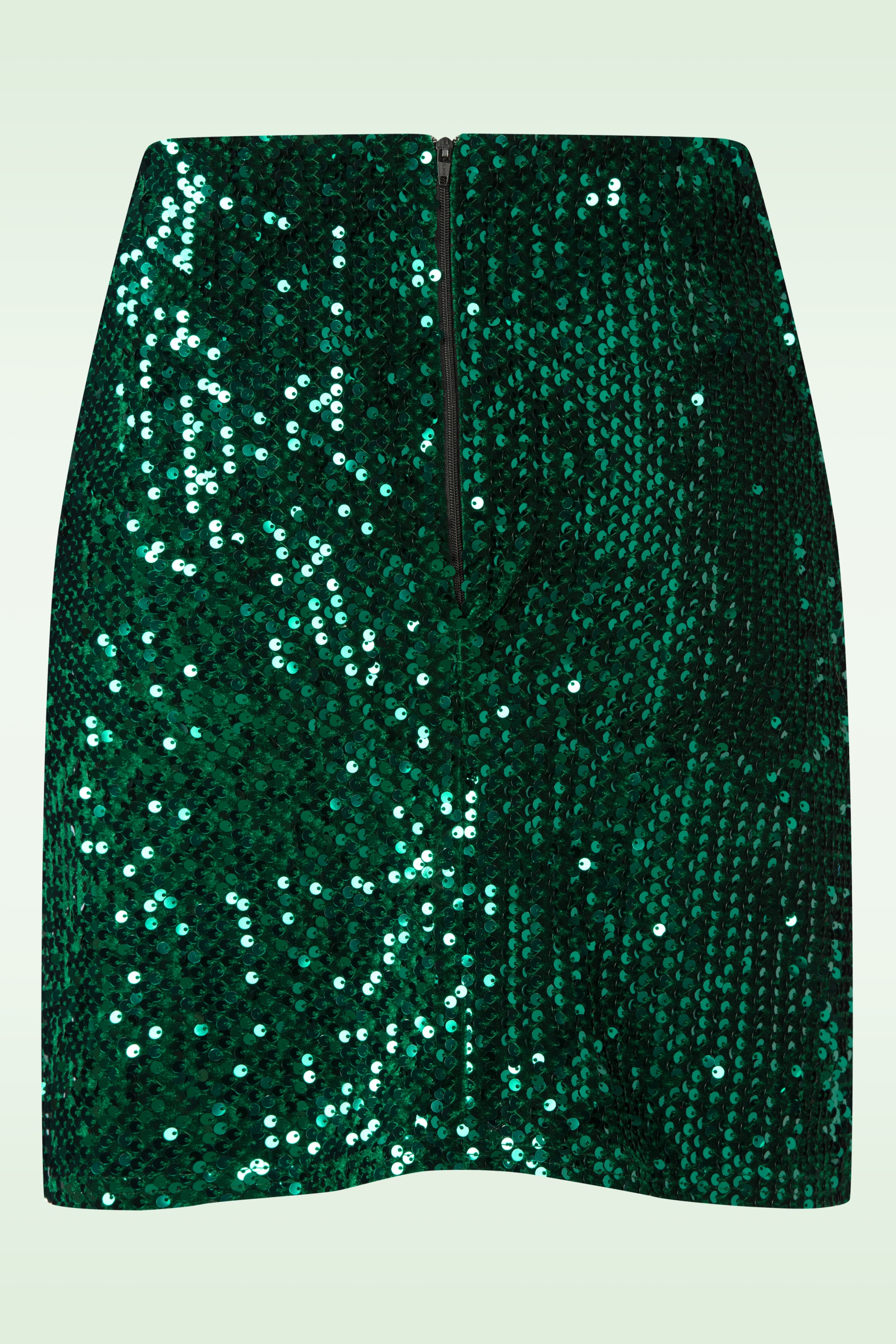 Vintage Chic for Topvintage - Topvintage exclusive ~ Selene pailletten a-lijn rok in smaragdgroen 3