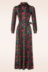 K-Design - Livia Floral maxi jurk in zwart 4