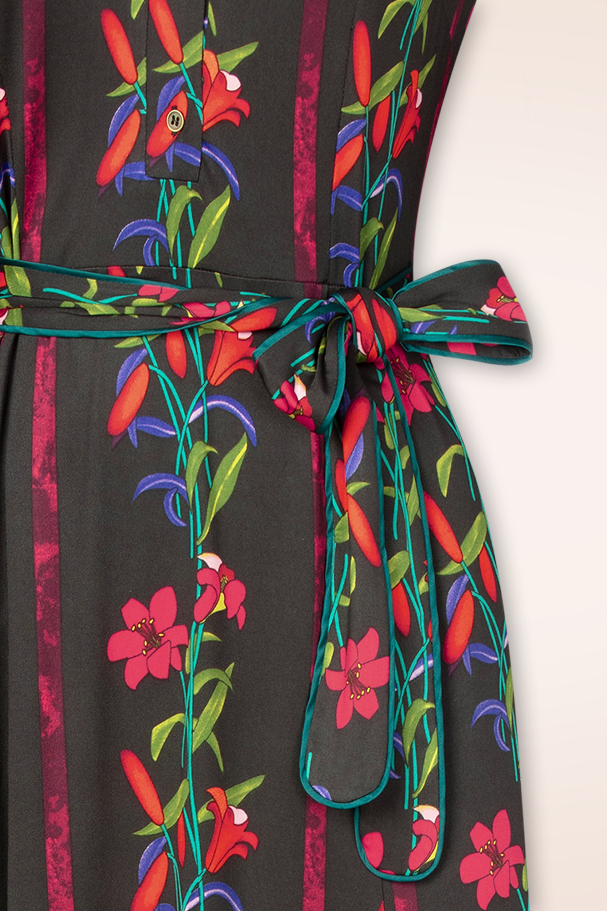 K-Design - Livia Floral maxi jurk in zwart 2