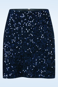 Vintage Chic for Topvintage - Topvintage exclusive ~ Selene pailletten a-lijn rok in marineblauw 