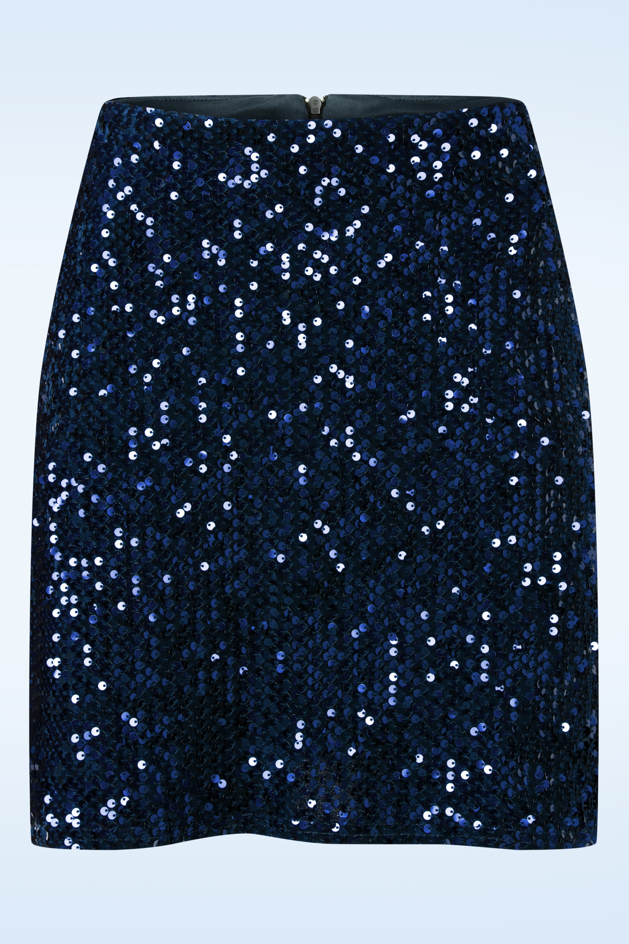 Vintage Chic for Topvintage - Topvintage exclusive ~ Selene pailletten a-lijn rok in marineblauw 
