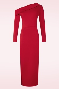 K-Design - Lucy Off Shoulder maxi jurk in rood 2